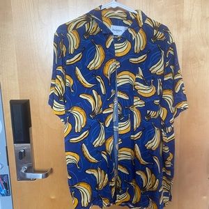 banana button down shirt